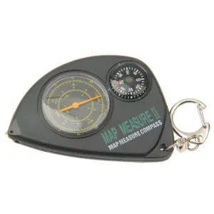 2-in-1 Portable Map Distance Measuring Measurer   Compass with Key Chain for Outdoor Camping Hiking(Black)