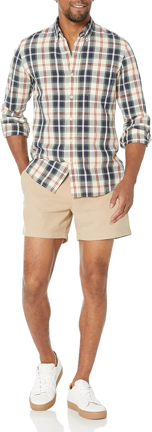 Amazon Essentials Men's Slim-Fit 5" Lightweight Comfort Stretch Oxford Shorts (Previously Goodthreads)