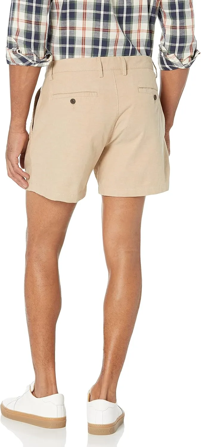 Amazon Essentials Men's Slim-Fit 5" Lightweight Comfort Stretch Oxford Shorts (Previously Goodthreads)