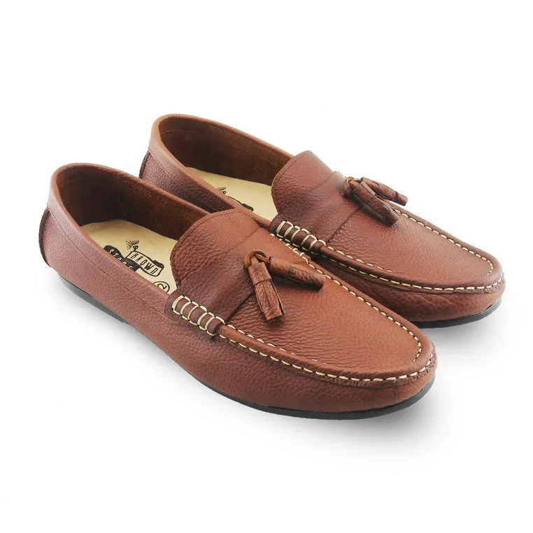 Comfy Tassel Loafer Wrinkle Soft Brown