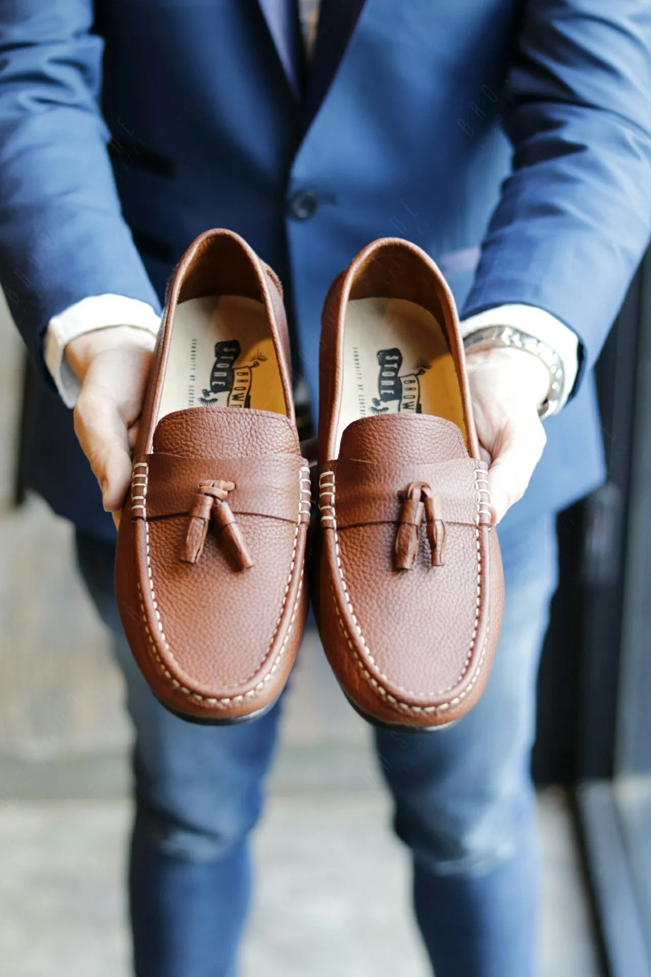 Comfy Tassel Loafer Wrinkle Soft Brown