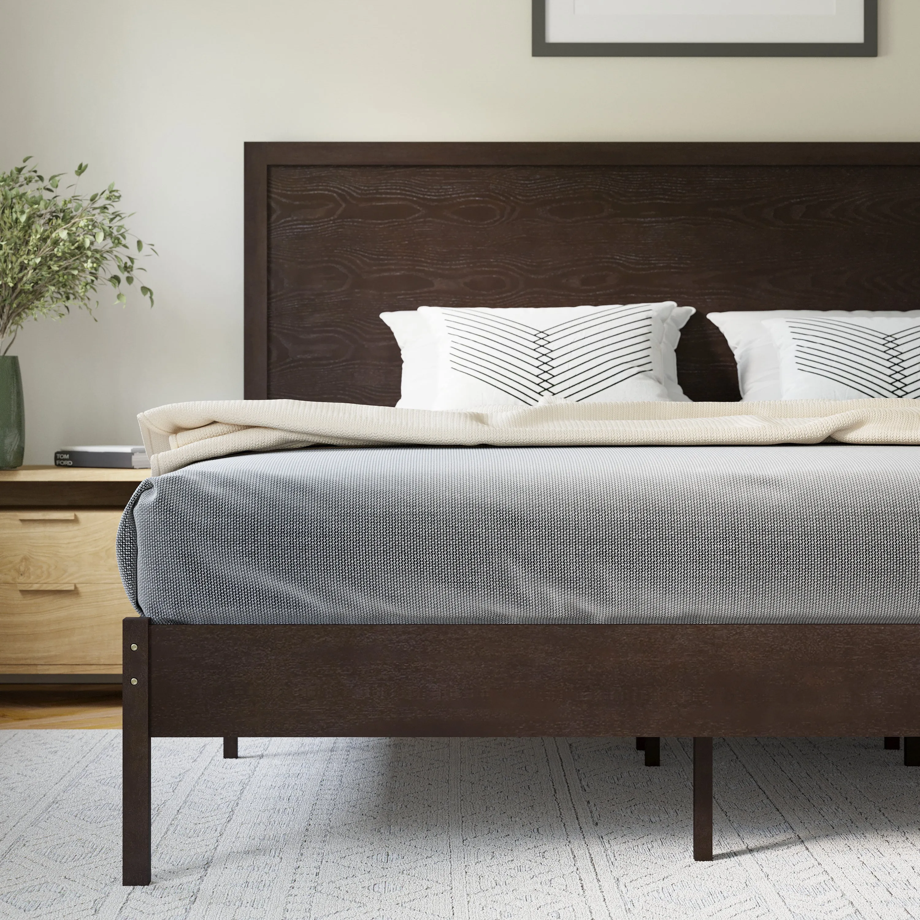 Dark Brown King Platform Bed MG-09004KB-K-DKBRN-GG