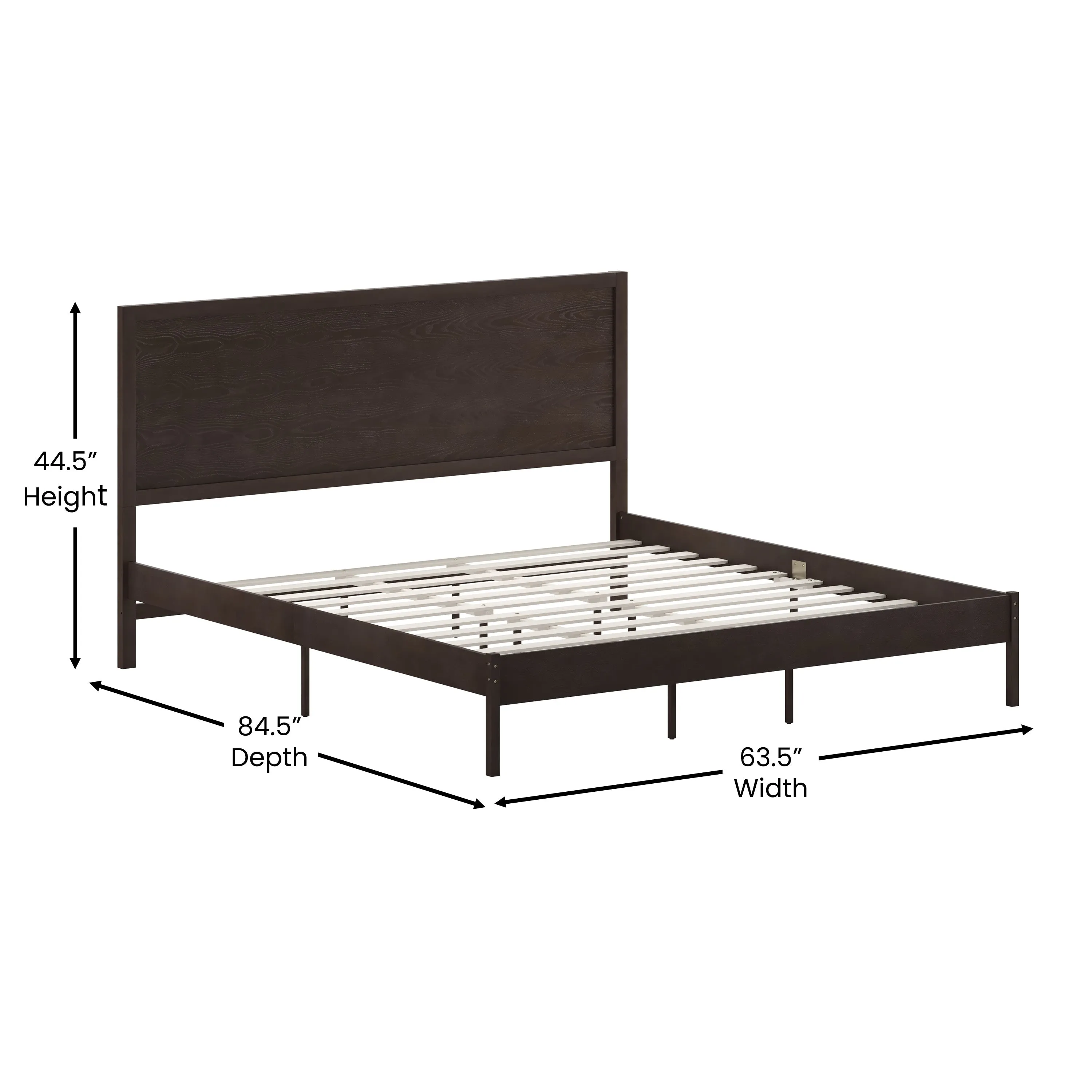 Dark Brown King Platform Bed MG-09004KB-K-DKBRN-GG