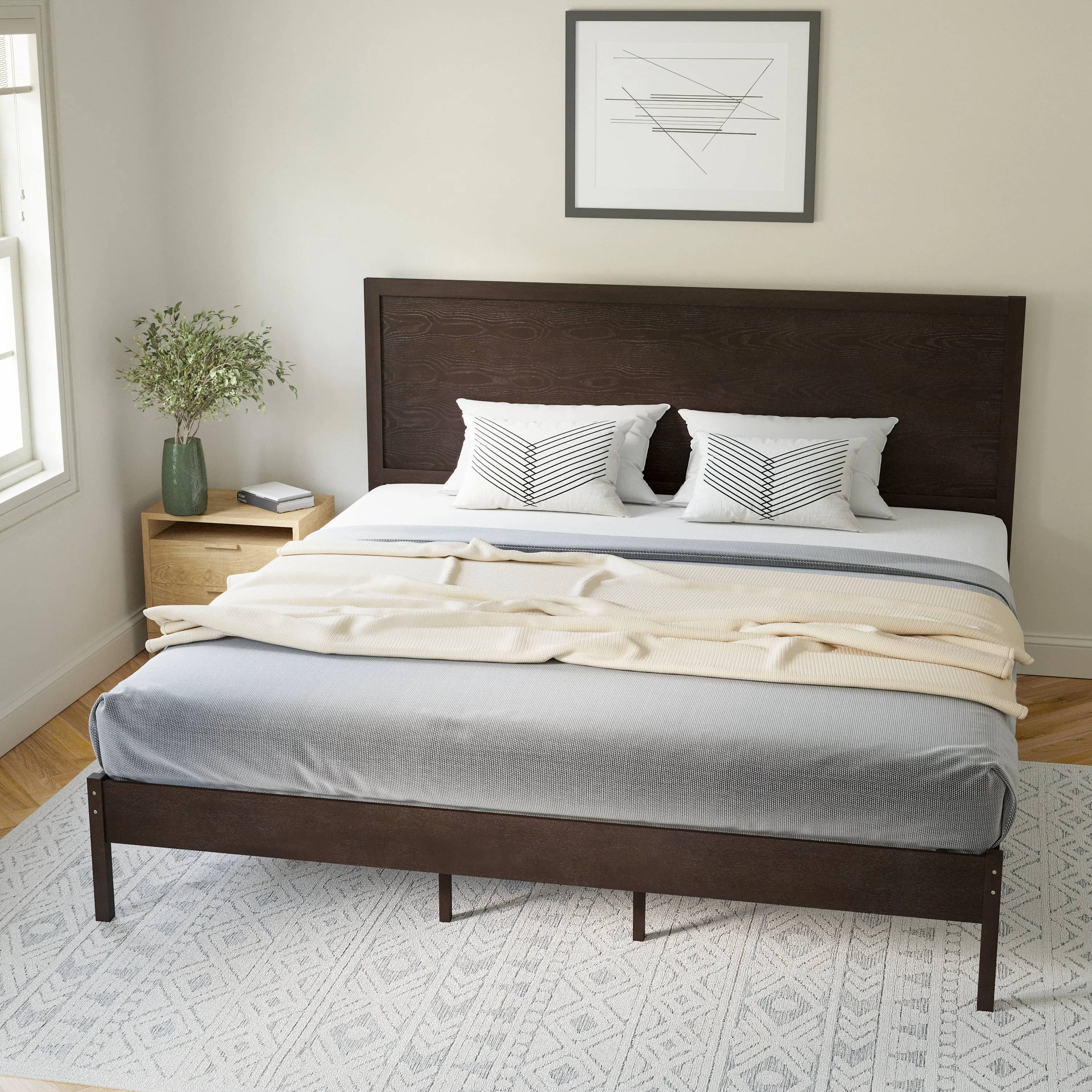 Dark Brown King Platform Bed MG-09004KB-K-DKBRN-GG