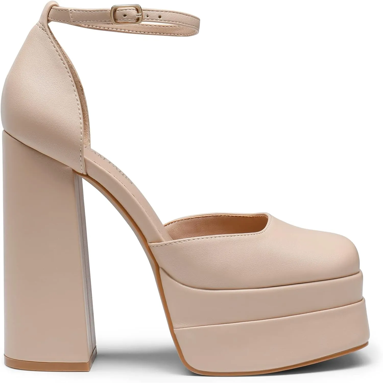 DREAM PAIRS Womens High Chunky Platform Closed Toe Block Heels Square Toe Ankle Strap Dress Wedding Party Pumps Shoes Aurelia