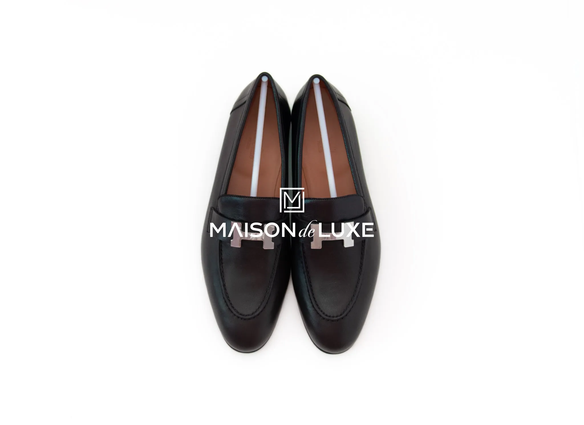 Hermes Women's Black Paris Loafer 37.5