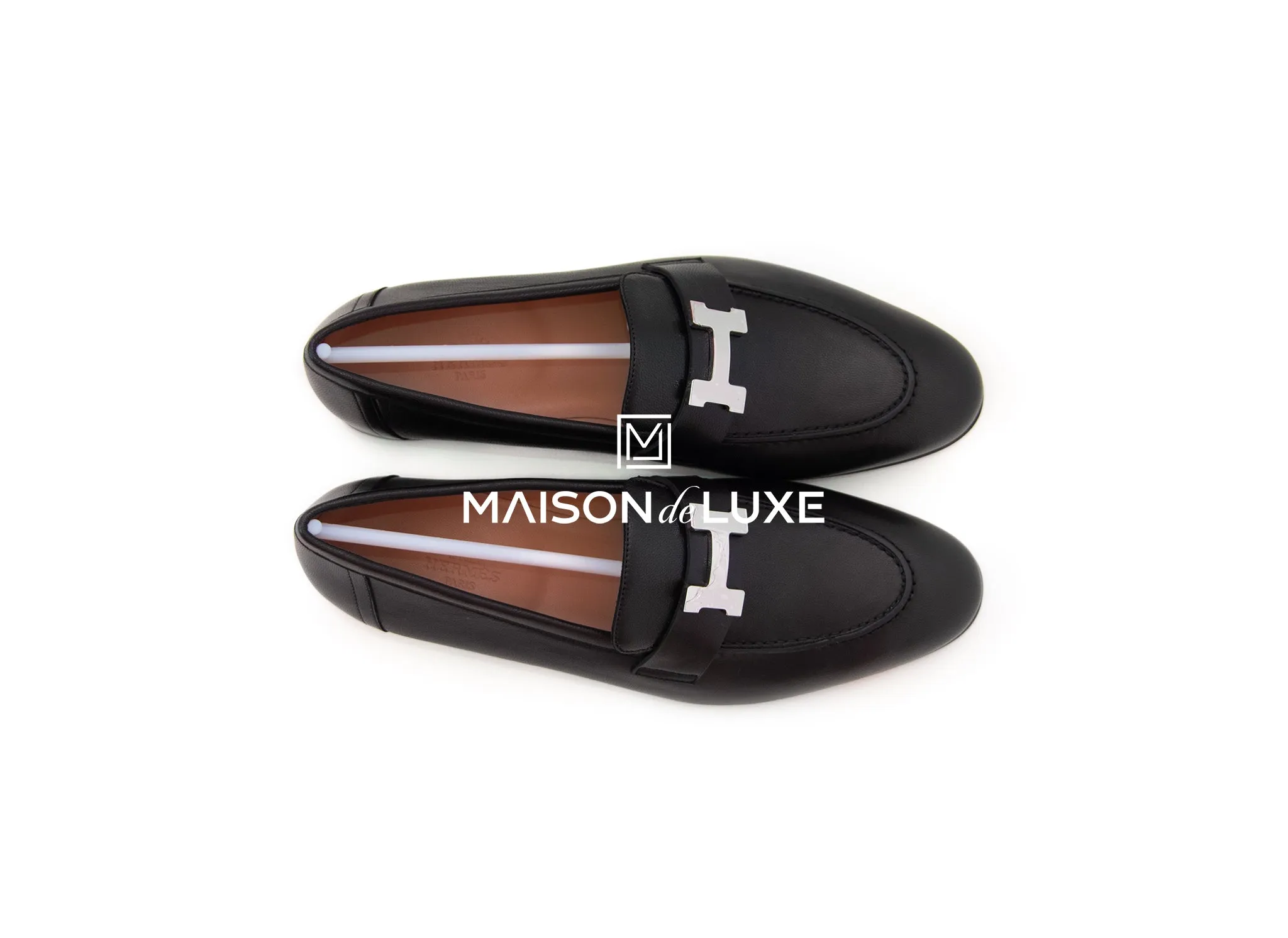 Hermes Women's Black Paris Loafer 37.5