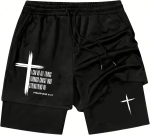 I Can Do All Things Through Christ Who Strengthens Track Short I Can Do All Things Through Christ 2 in 1 Shorts
