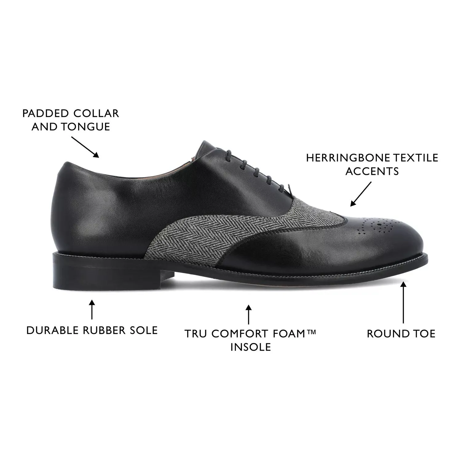 Men's Thomas & Vine Denzell Wingtip Oxford Shoes