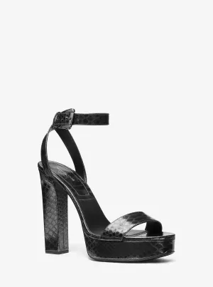 Michael Kors Anabelle Python Platform Sandals