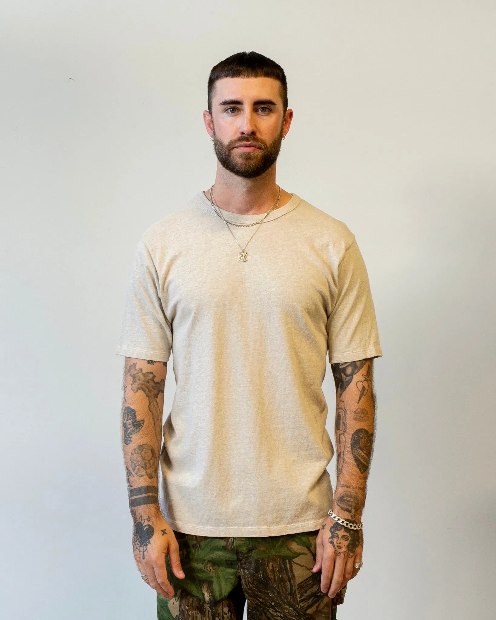 National Athletic Goods Athletic Tee Mock Twist Jersey Oatmeal