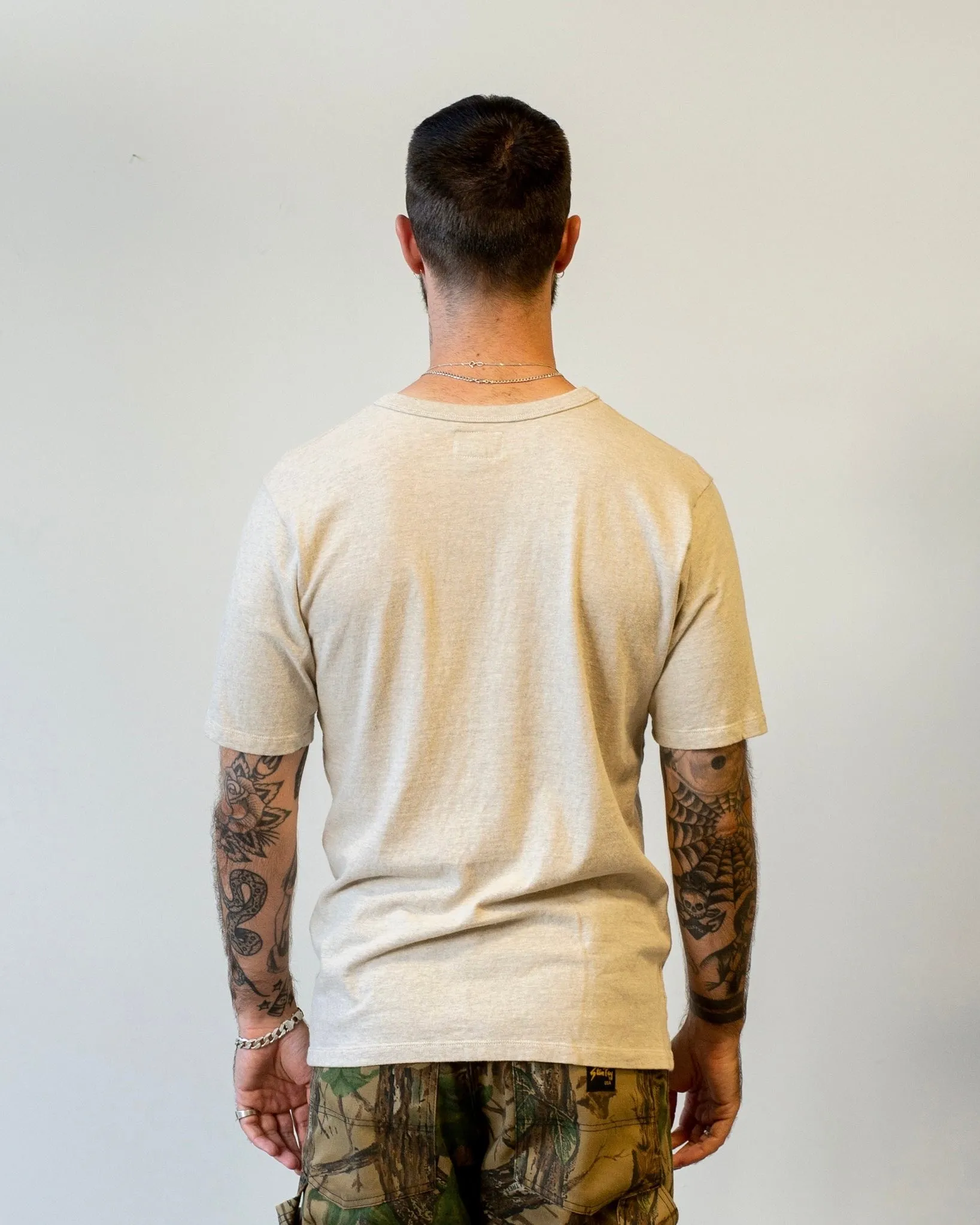 National Athletic Goods Athletic Tee Mock Twist Jersey Oatmeal