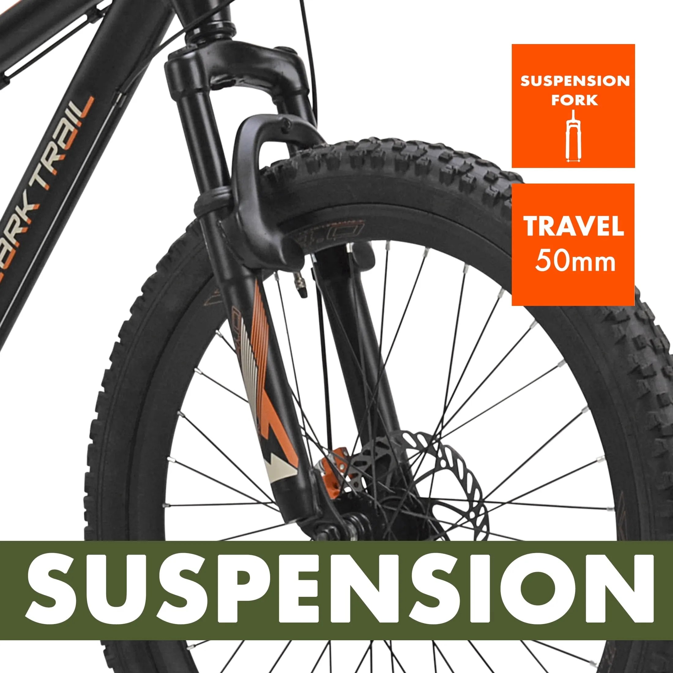 Ozark Trail Glide Mountain Bike, 24" Wheels, 8 Speed, Black, Fits Riders 4'6" - 5'6", Teen