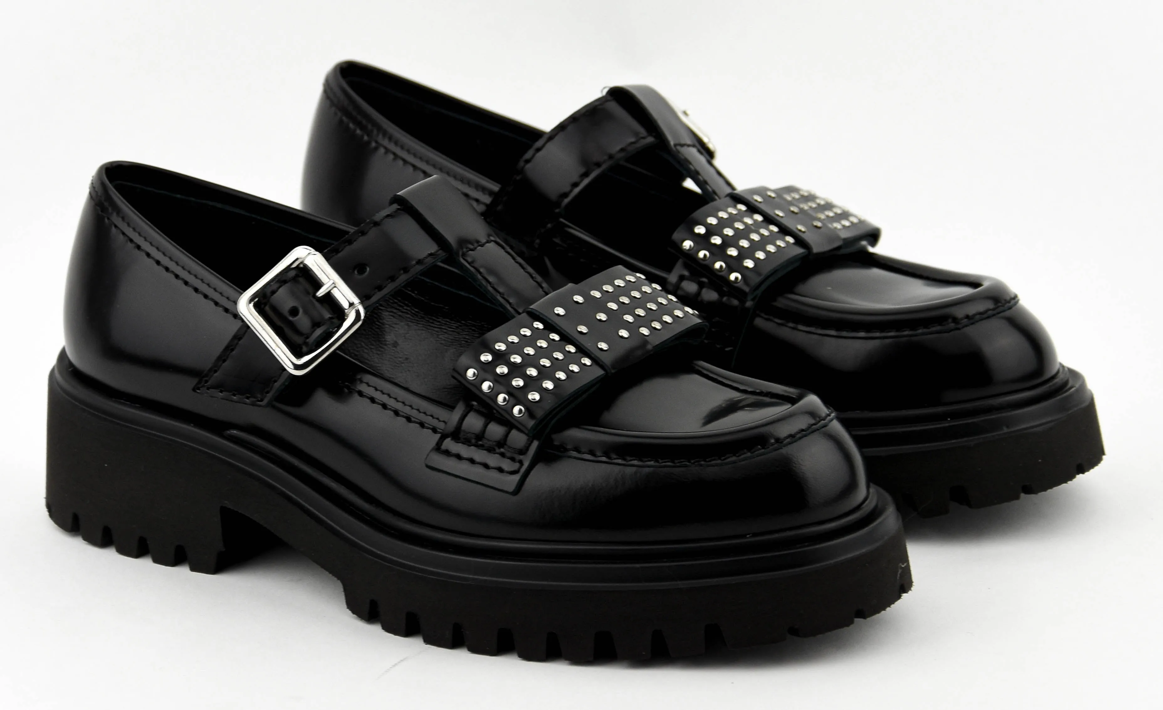 PAUL WARMER LONDON LOAFER BLACK MICROSTUDS