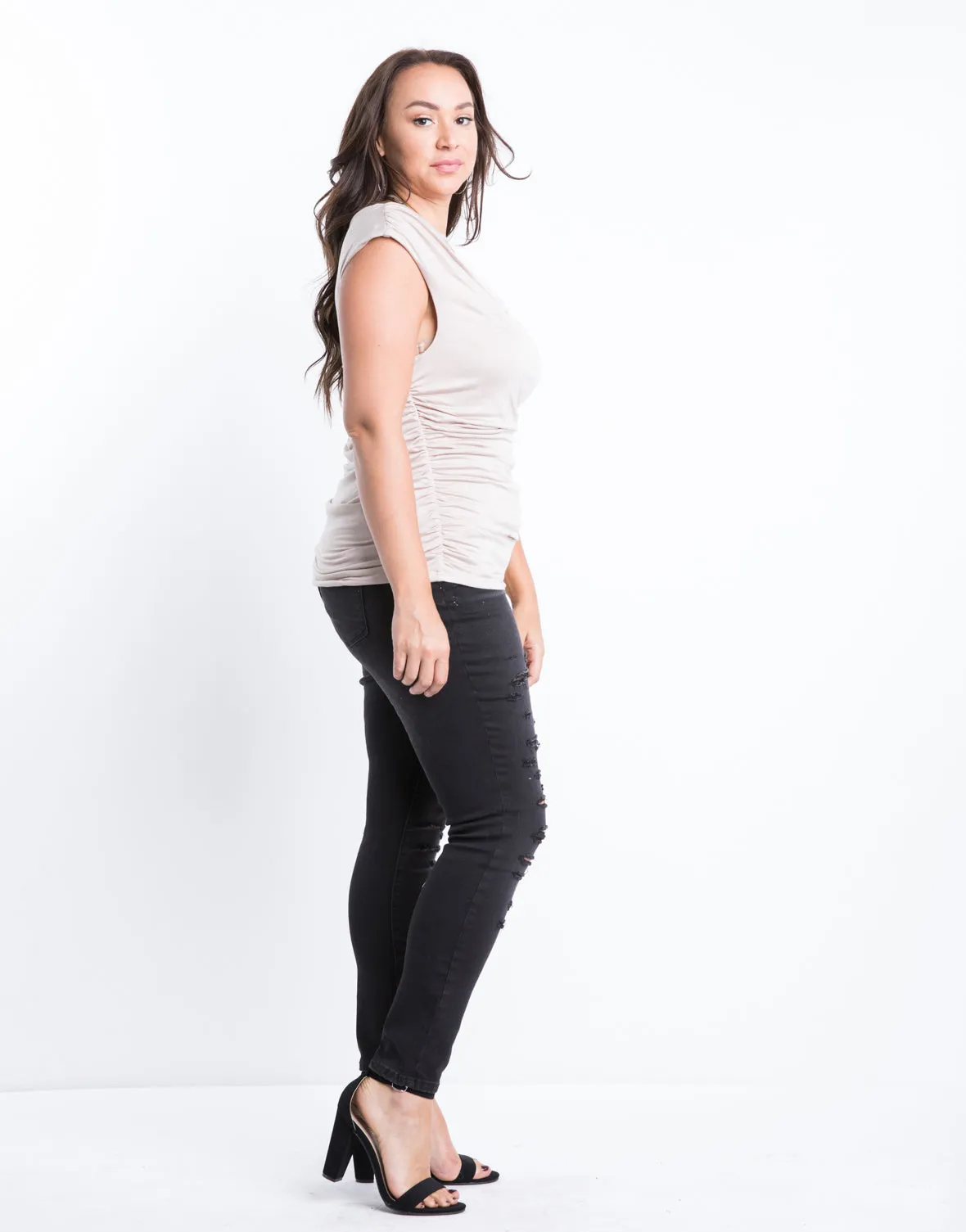 Plus Size Cowl Neck Top