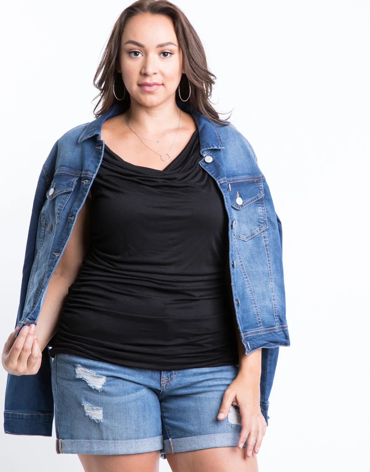 Plus Size Cowl Neck Top
