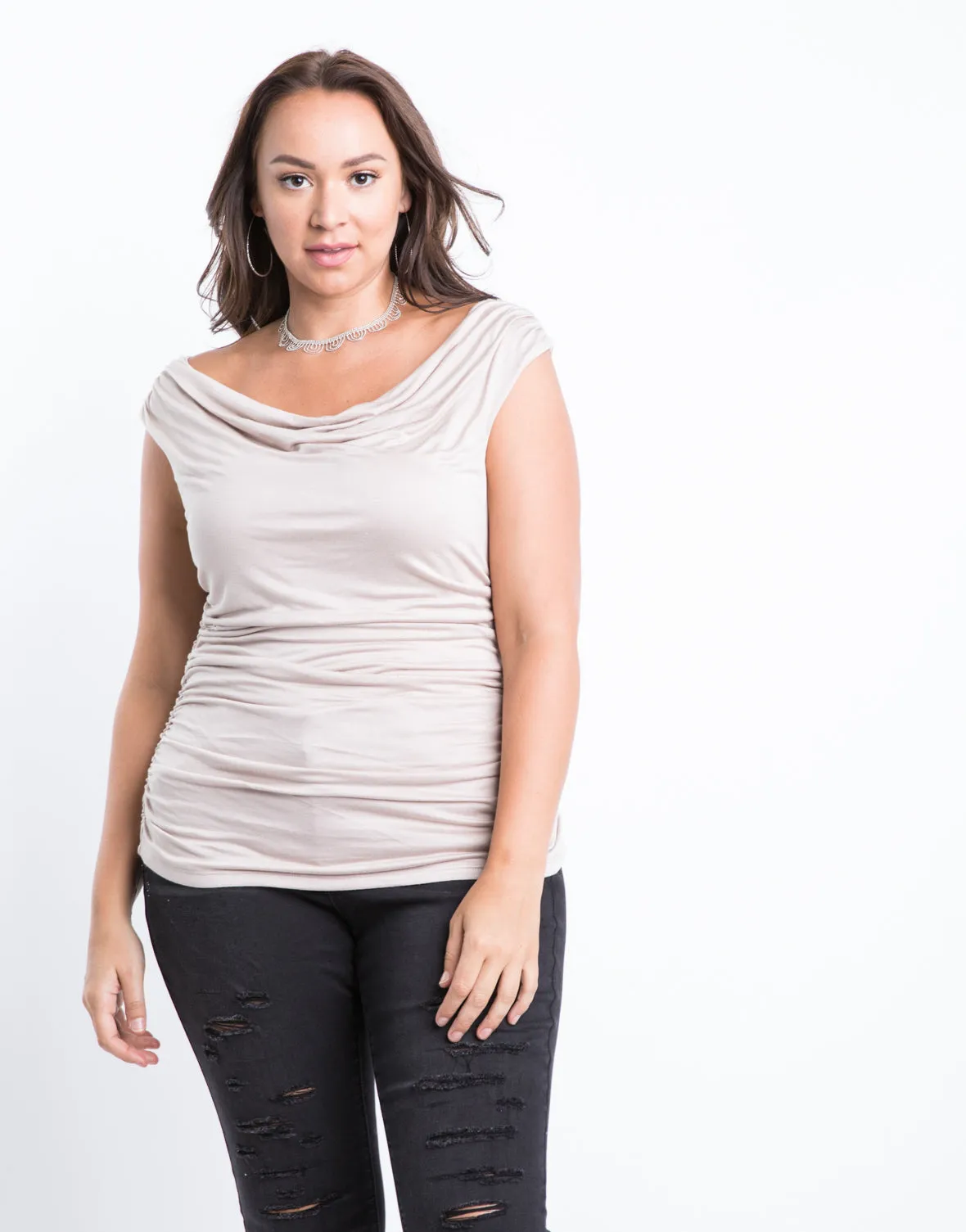 Plus Size Cowl Neck Top