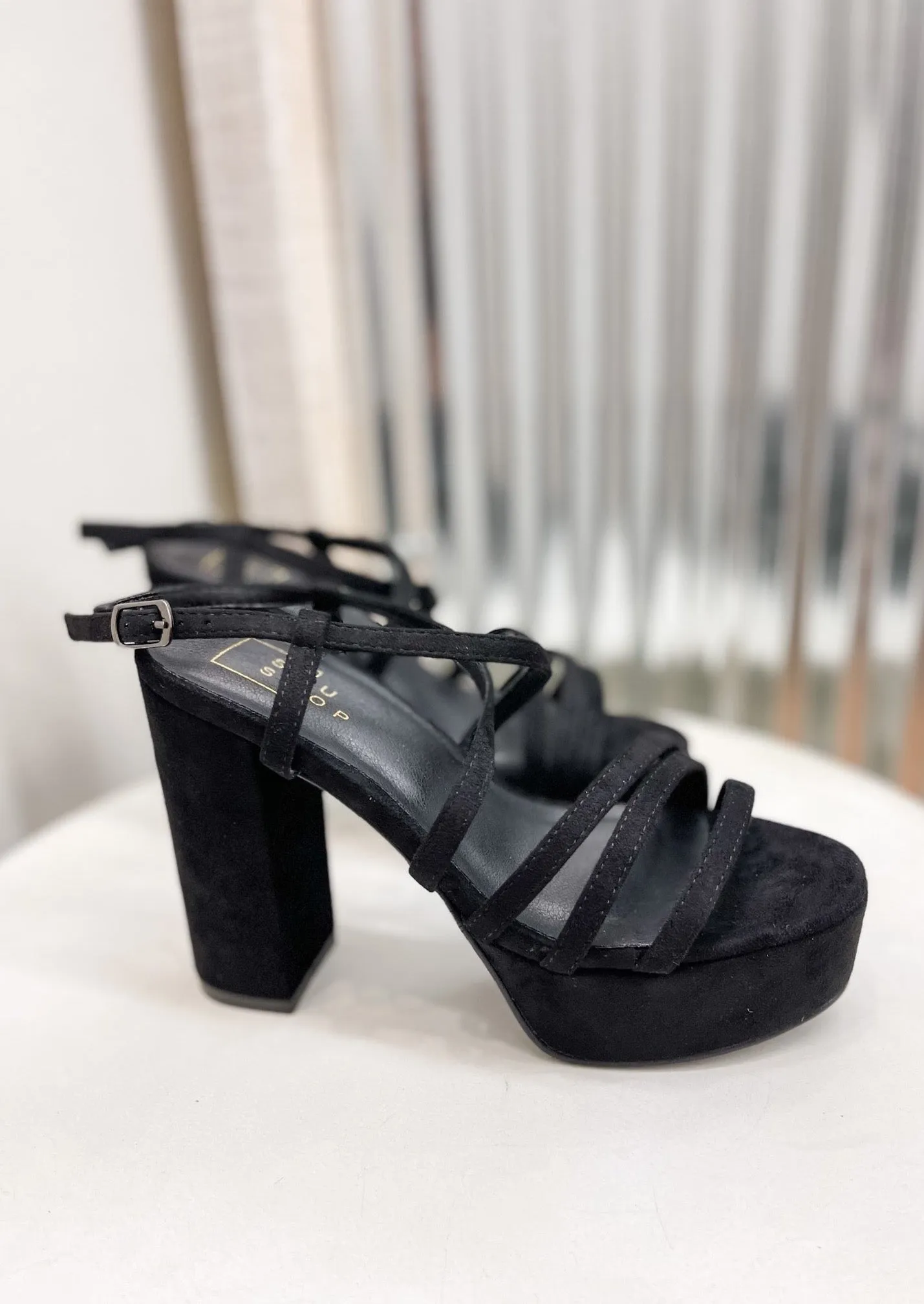 Shu Shop Goldie Heels - Black Suede