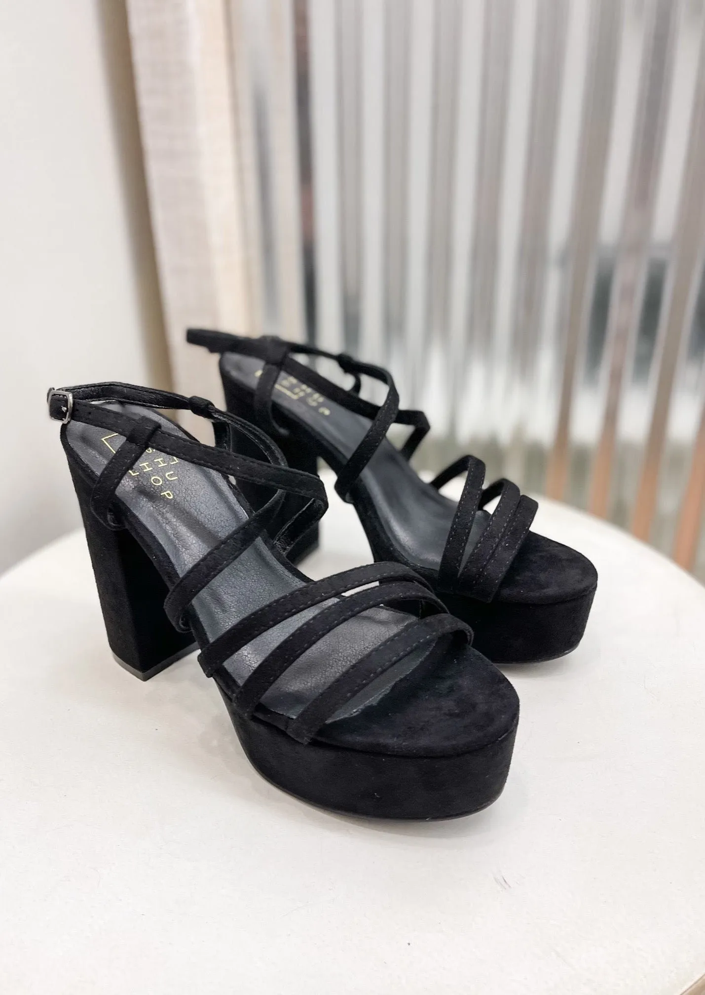 Shu Shop Goldie Heels - Black Suede