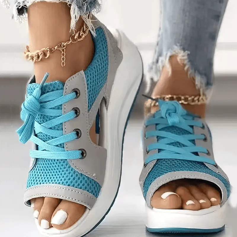 Sports Open Toe Lace Up Women's Sandals with Thick Soles - SF1550