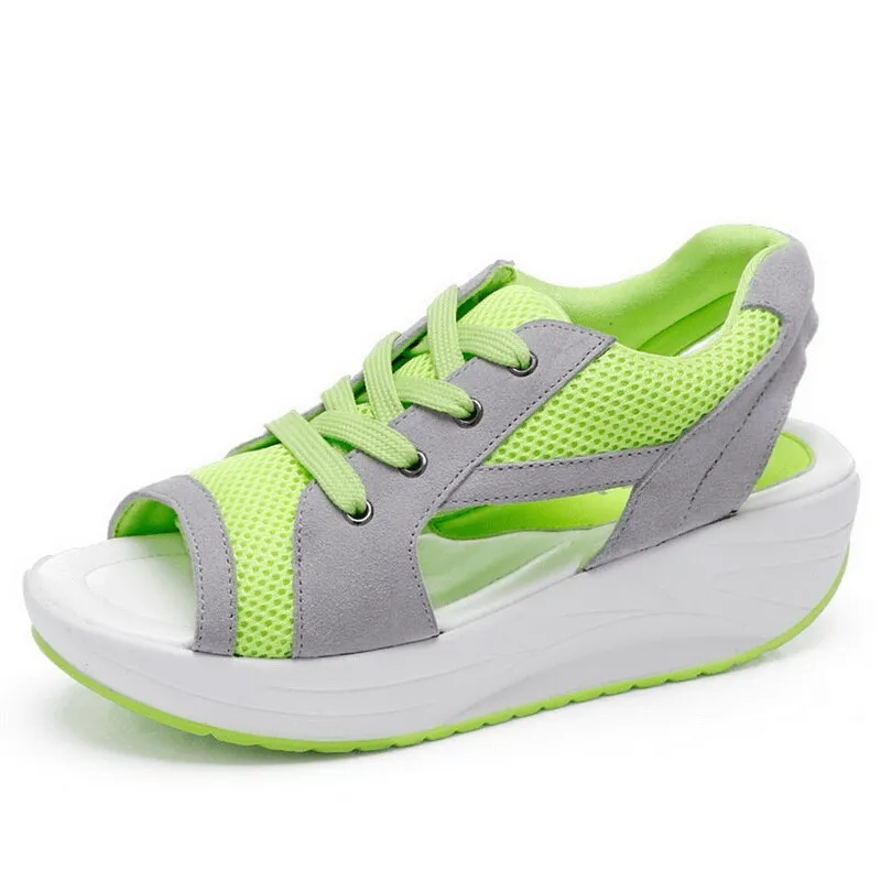 Sports Open Toe Lace Up Women's Sandals with Thick Soles - SF1550