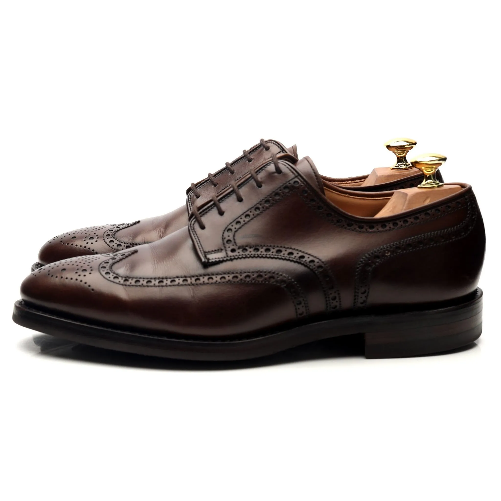 'Swansea' Dark Brown Leather Derby Brogues UK 8.5 G
