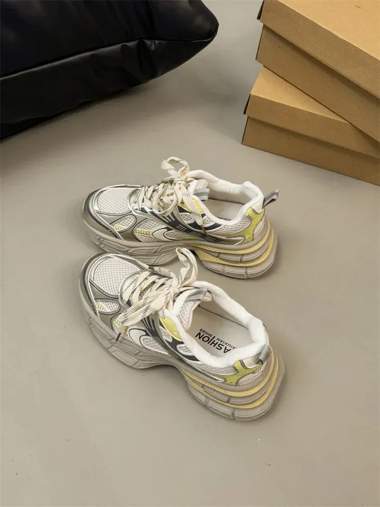 TAVIMART  -  Women's Shoes Casual Shoes Spring Sneakers Tennis Female Woman-shoes Fashion Trainers Roses Mesh 2024 Silver Leisure Summer