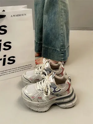 TAVIMART  -  Women's Shoes Casual Shoes Spring Sneakers Tennis Female Woman-shoes Fashion Trainers Roses Mesh 2024 Silver Leisure Summer