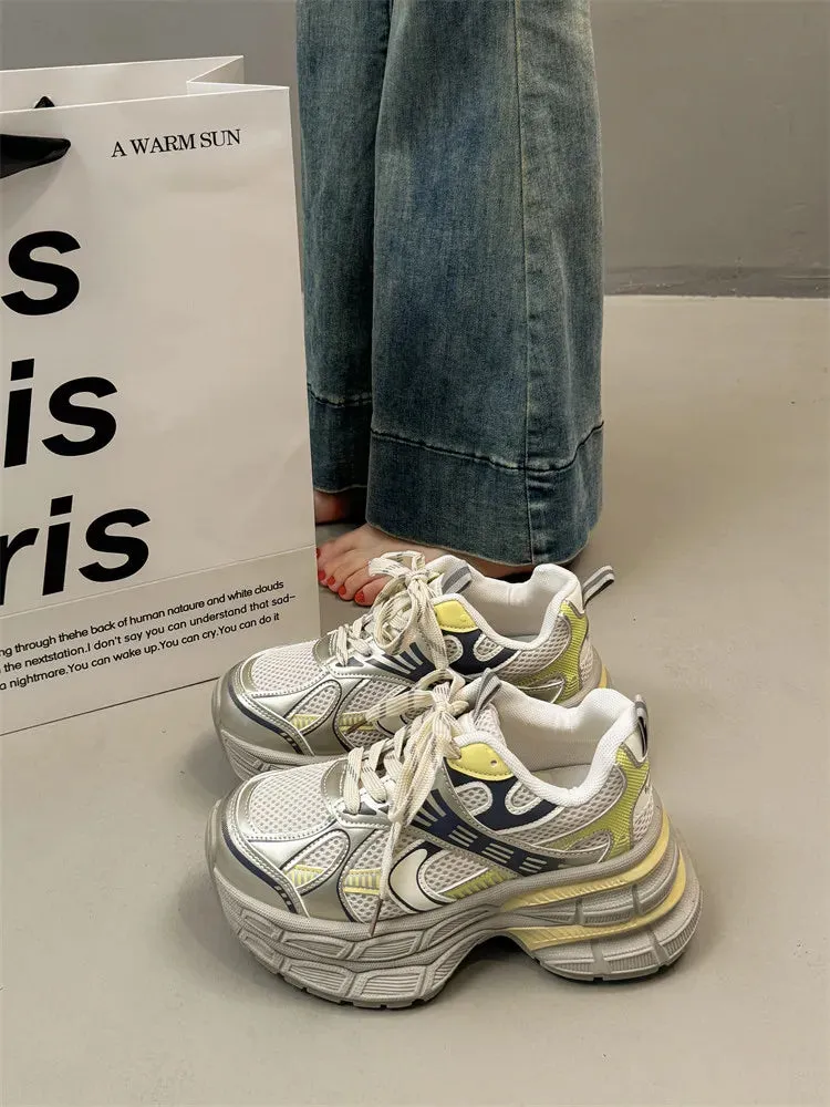 TAVIMART  -  Women's Shoes Casual Shoes Spring Sneakers Tennis Female Woman-shoes Fashion Trainers Roses Mesh 2024 Silver Leisure Summer