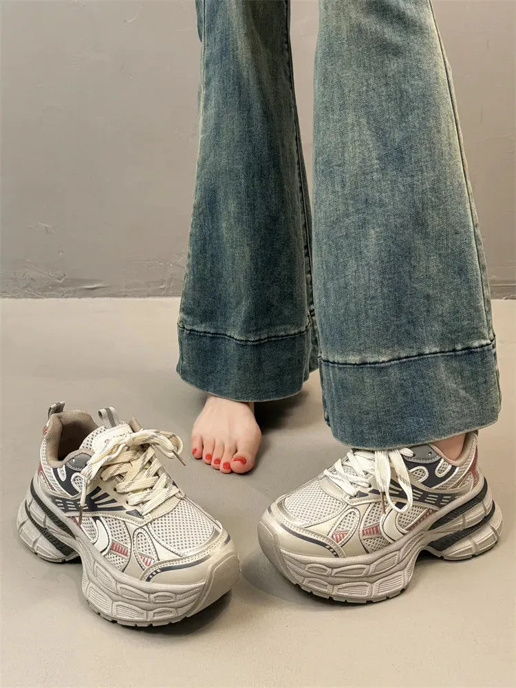 TAVIMART  -  Women's Shoes Casual Shoes Spring Sneakers Tennis Female Woman-shoes Fashion Trainers Roses Mesh 2024 Silver Leisure Summer