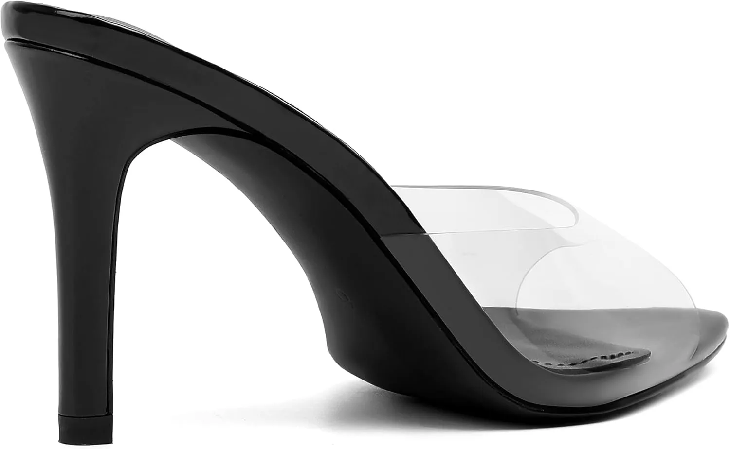 vivianly Clear Pointed Toe Heels Sandals Transparent Strap Stiletto High Heels Slip on Mules for Women